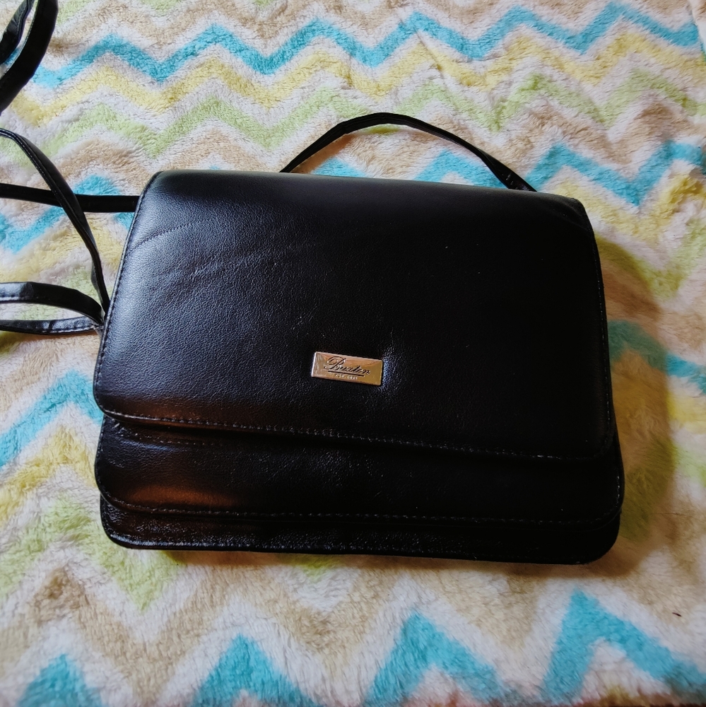 Buxton Black Convertible Crossbody Bag Gem